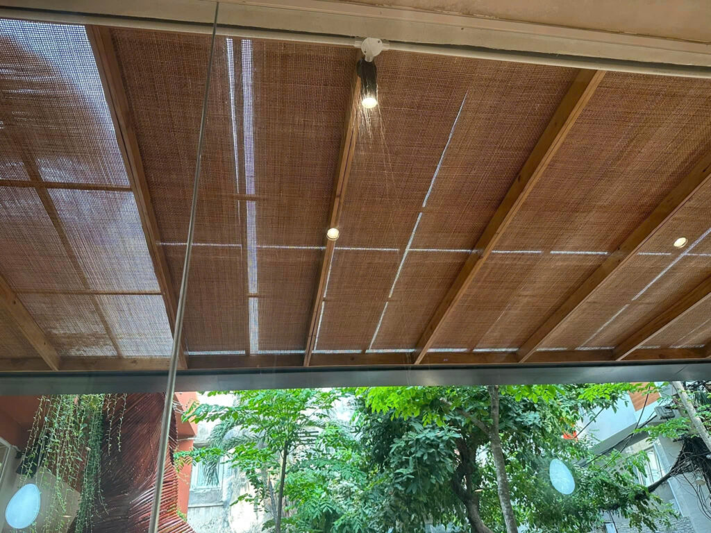 Natural rattan ceiling