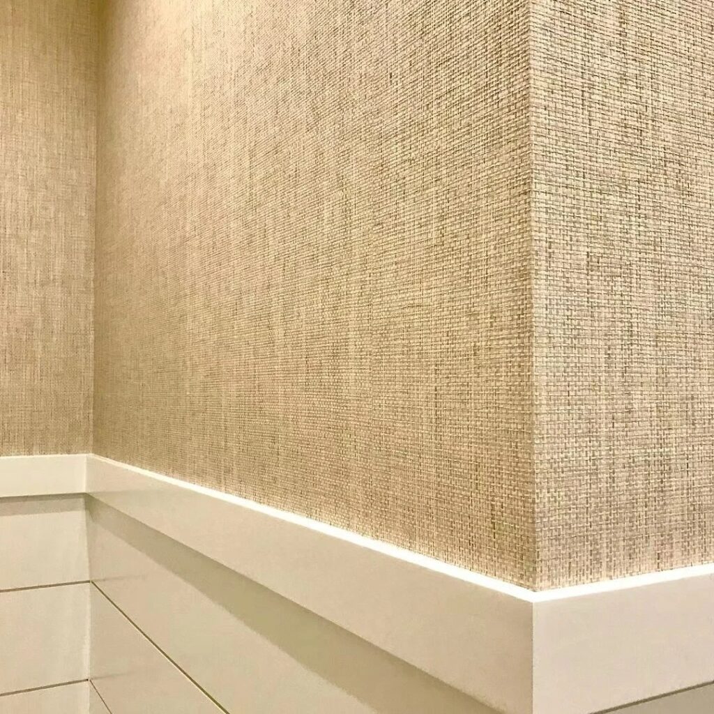 Grasscloth wallpaper bedroom