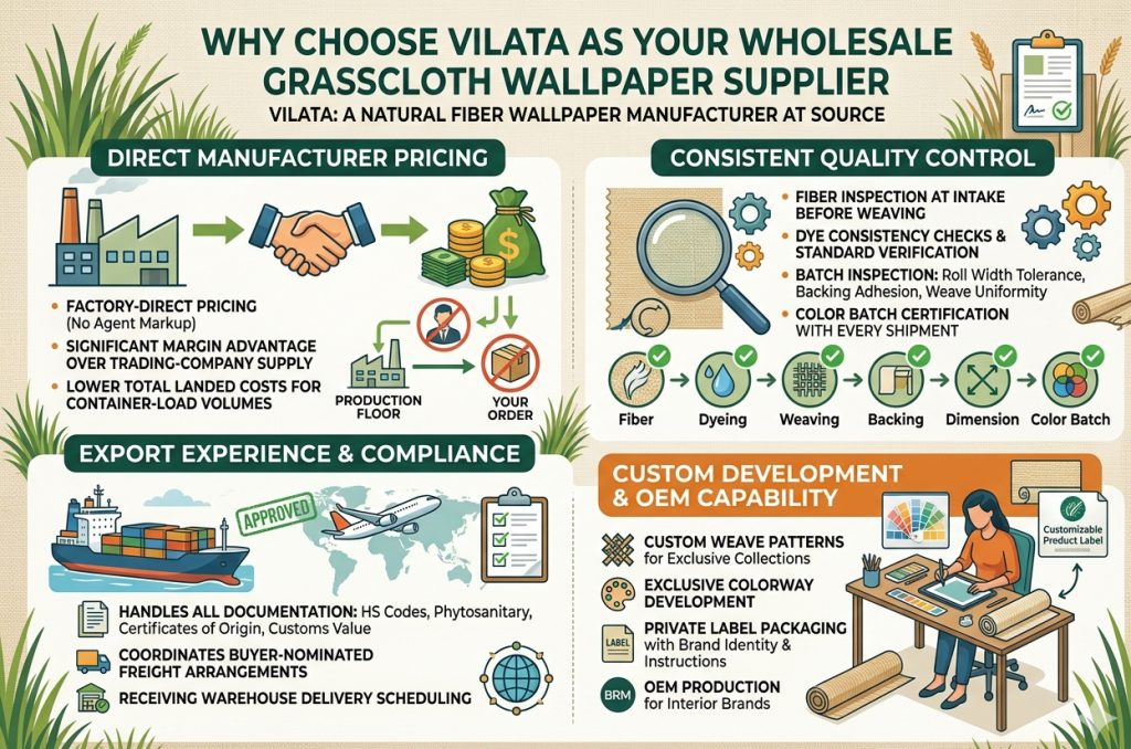 Why Choose Vilata as Your Wholesale Grasscloth Wallpaper Supplier